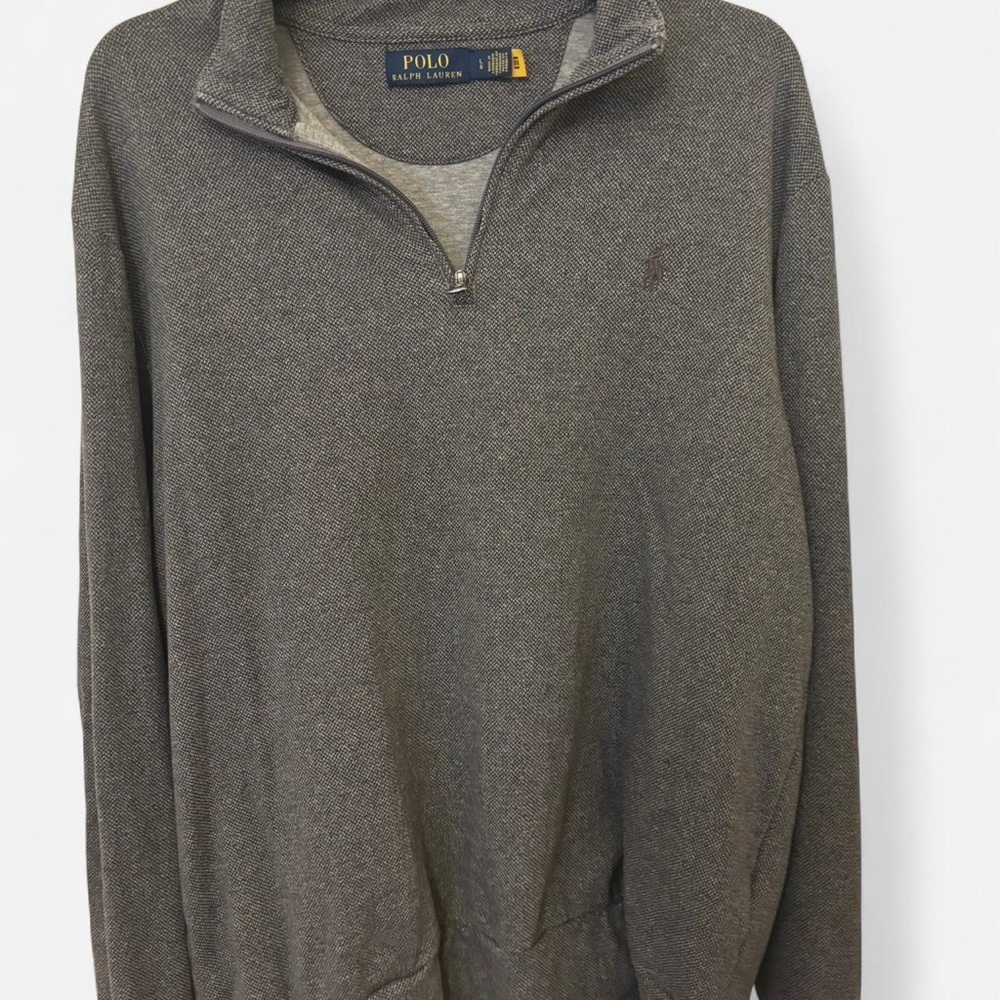 Ralph Lauren Men's Zip Up Sweater in Gray